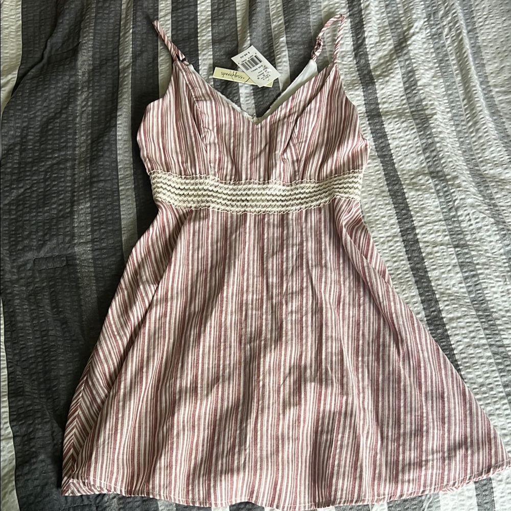 Speechless Pink and White Striped Dress